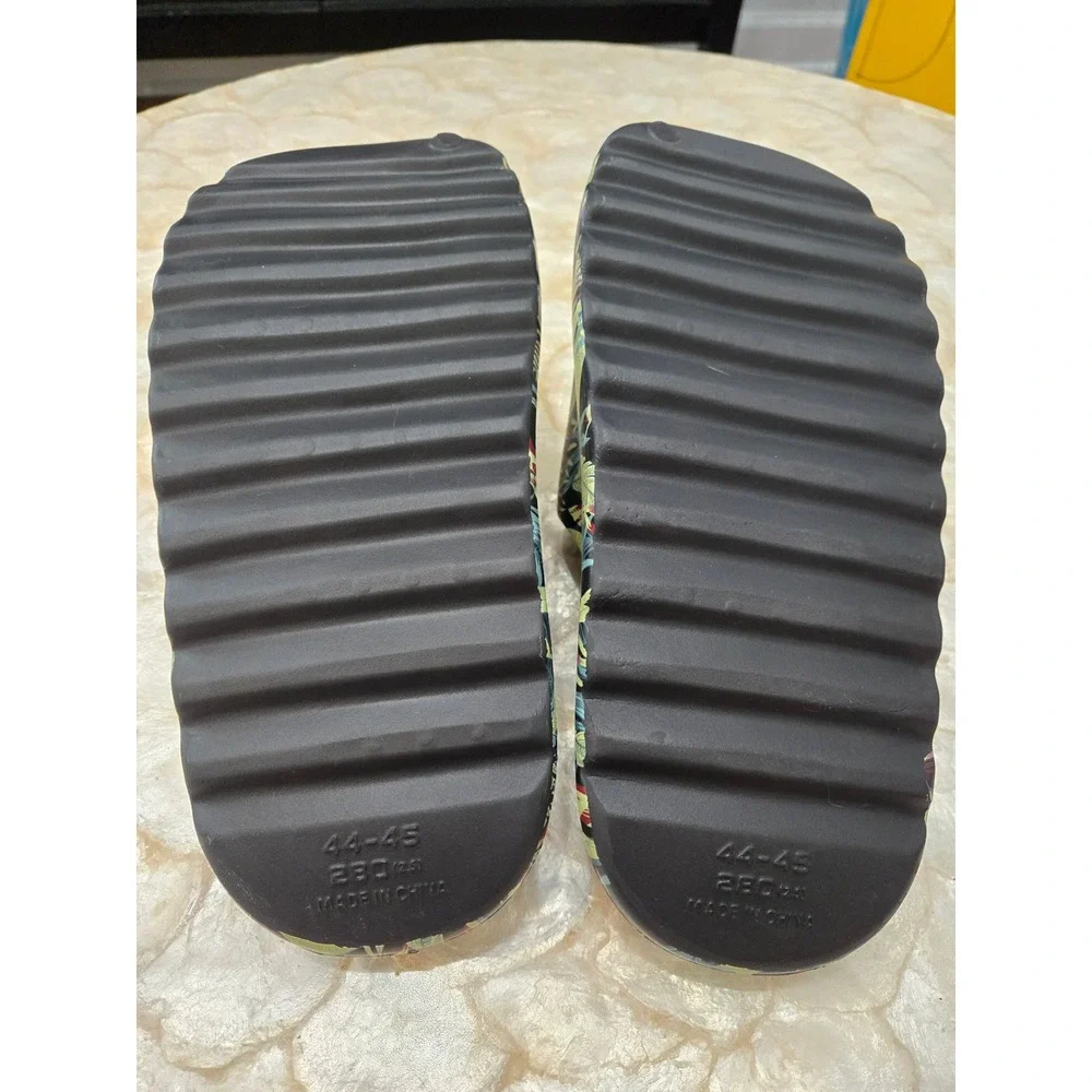Mens Tropical‎ Palm Leaf Print Slides Sandals Casual Summer Pool